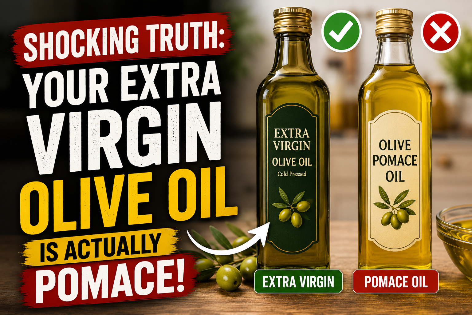 Shocking Truth: Your Extra Virgin Olive Oil is Actually Pomace!